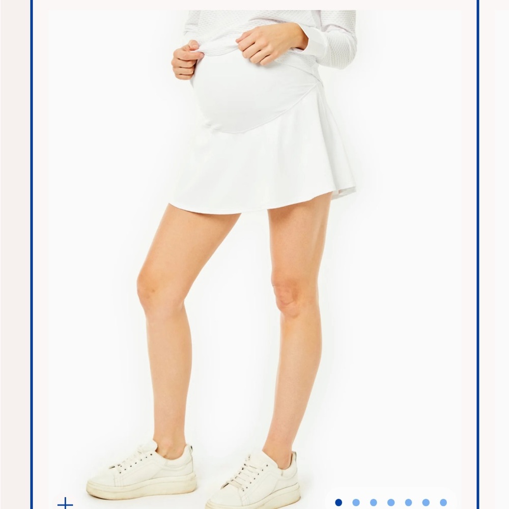 Addison Bay White Maternity Skirted Shorts